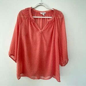 Old Navy Chiffon Peasant Blouse Top Size Large